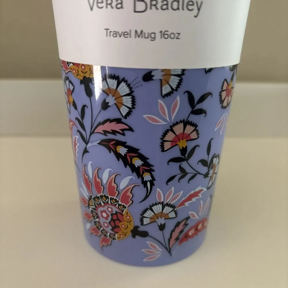 Vera Bradley Travel Mug Mural Garden- 16 oz - NEW